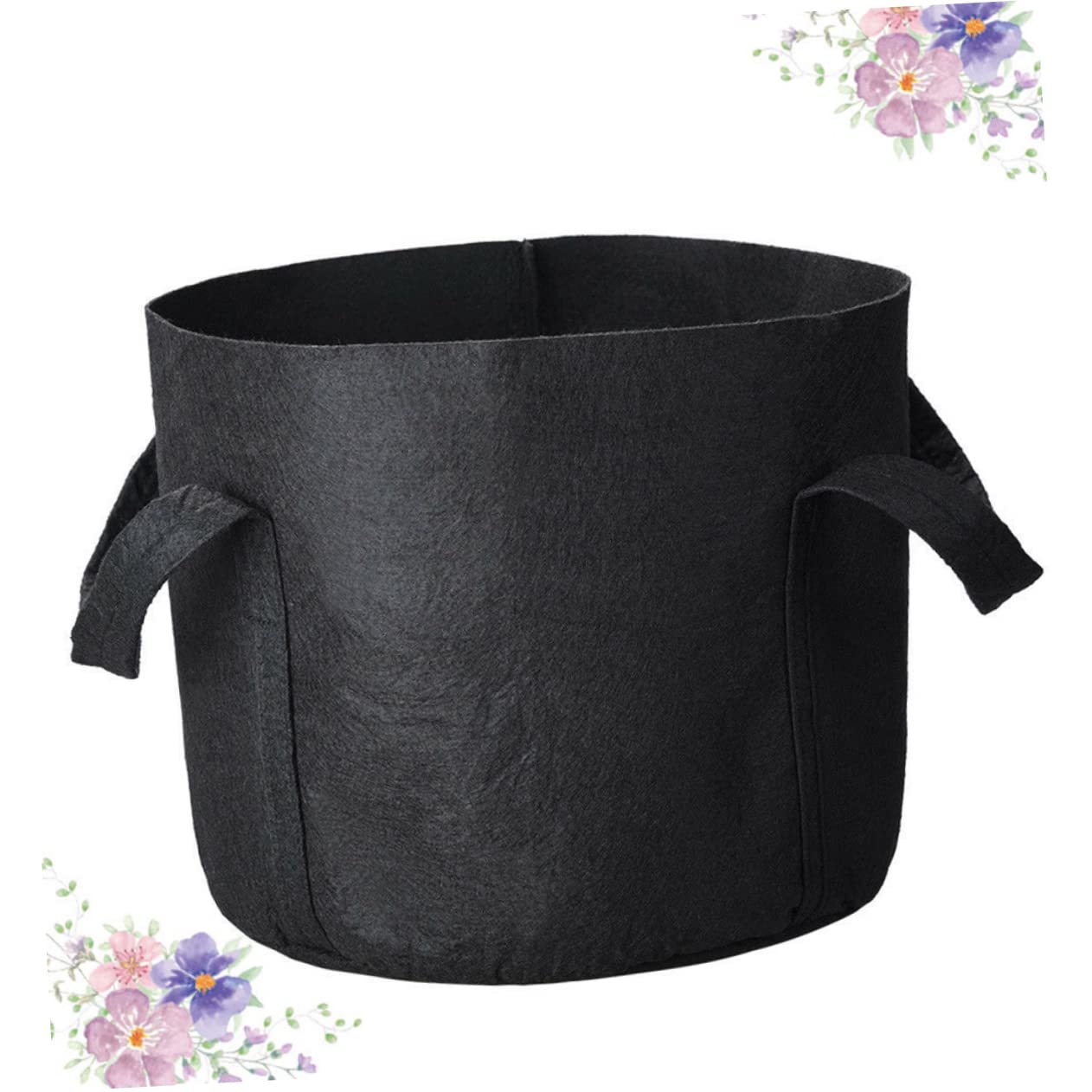 6 Pezzi Sacchi da Coltivazione in Feltro Neri, Manici Portatili, Riutilizzabili, per Piante e Succulente, Giardino e Patio