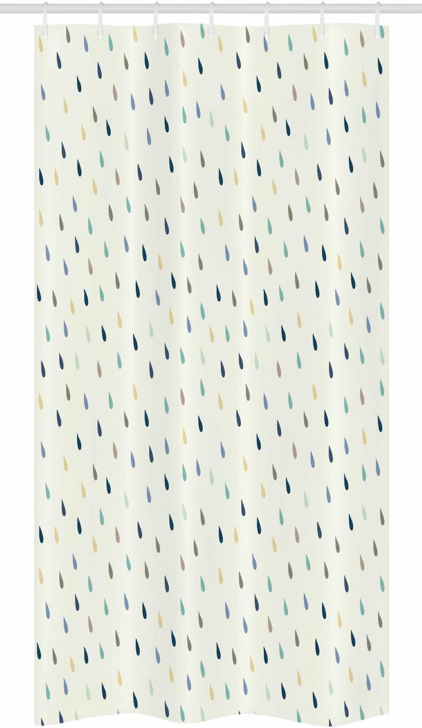 Ambesonne Abstract Stall Shower Curtain, Saturated Spherical Teardrop Shaped Rain Water Drops Particles Design Fusion Image, Fabric Bathroom Decor Set with Hooks, 36" W x 72" L, Eggshell Multicolor