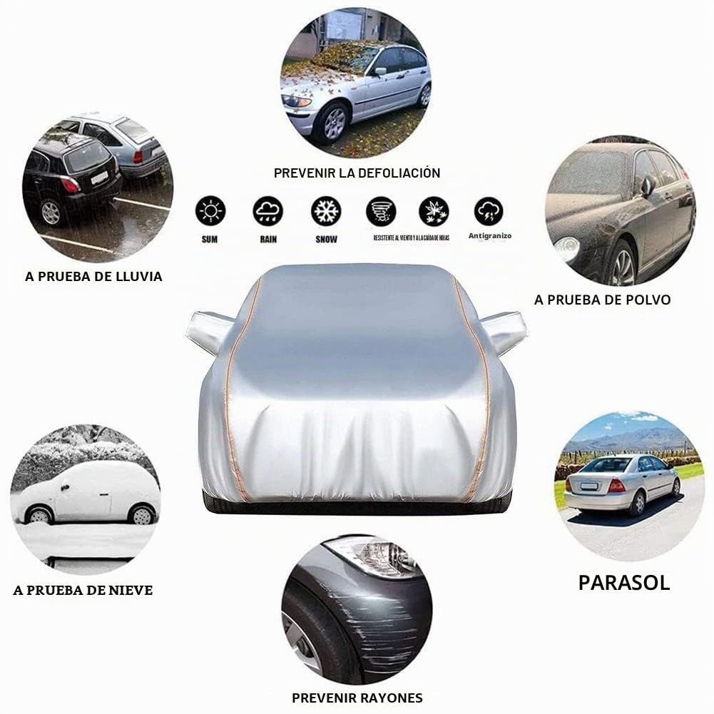 Funda de Coche para Hyundai Kona N-Line 2020-2024 Funda Coche Impermeable,Cubre Coche Exterior,Transpirable,Protección UV Alta Elasticidad con Cremallera