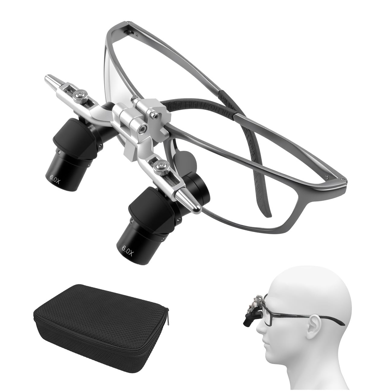4X 5X 6X 48 ° Ergo Loupes Zoom Loupes Verstellbarer Arbeitsabstand Vergrößerungsbrille Vergrößerungswerkzeuge (6X)
