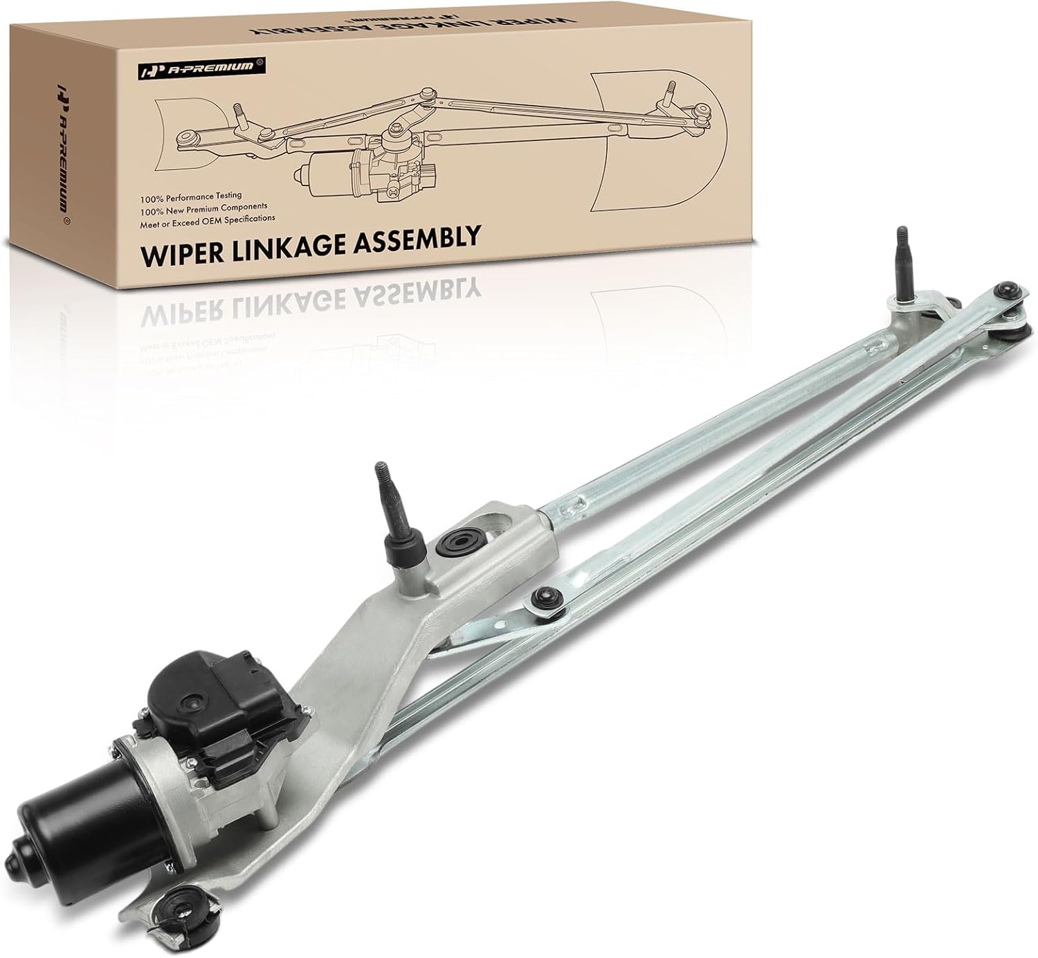 A-Premium Front Windshield Wiper Motor and Linkage Assembly Compatible with Ford Focus 2008 2009 2010 2011