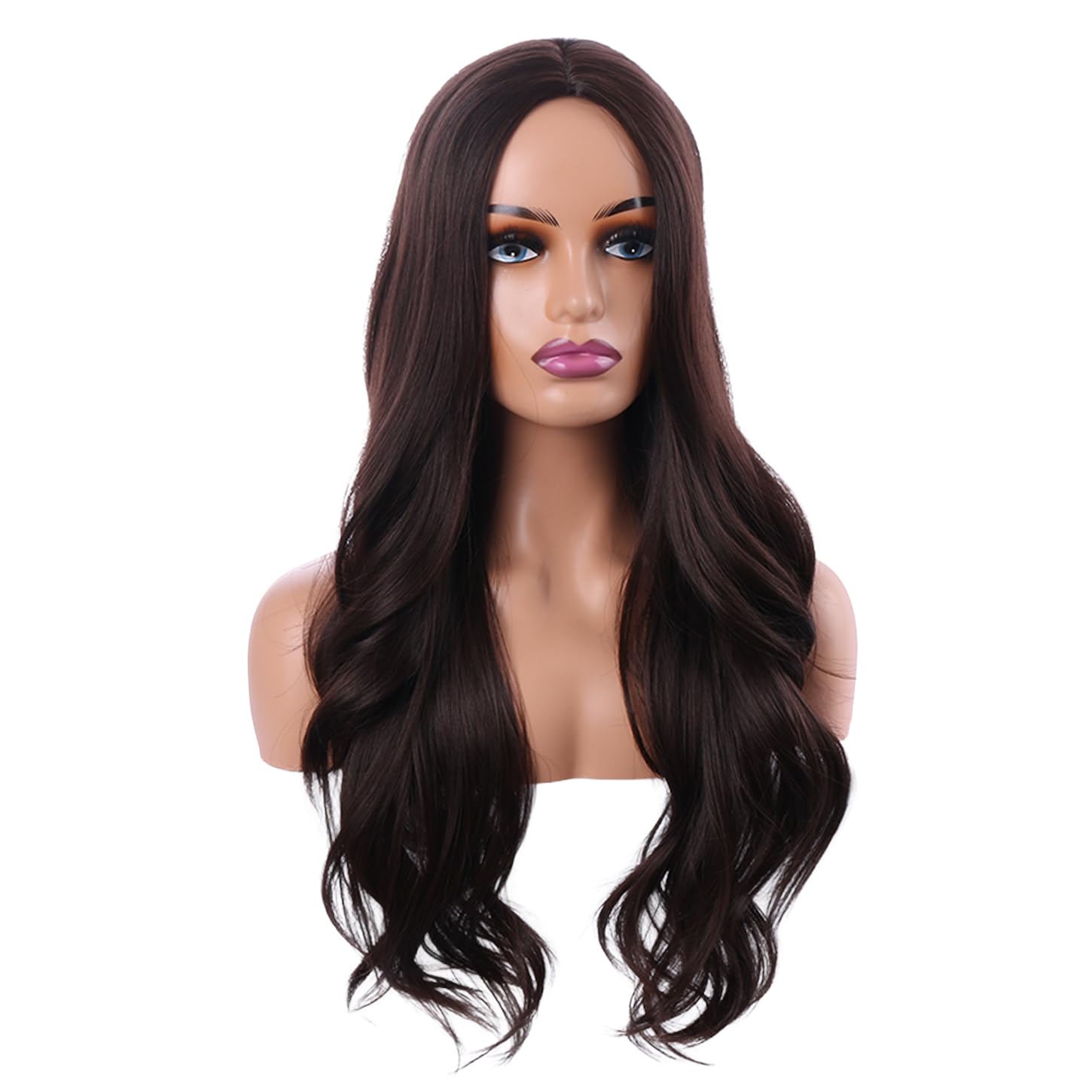 Women Light Blonde Wig Femal Long Blonde Wavy Curly Wigs Woman Middle Part Wig Include Wigs Cap