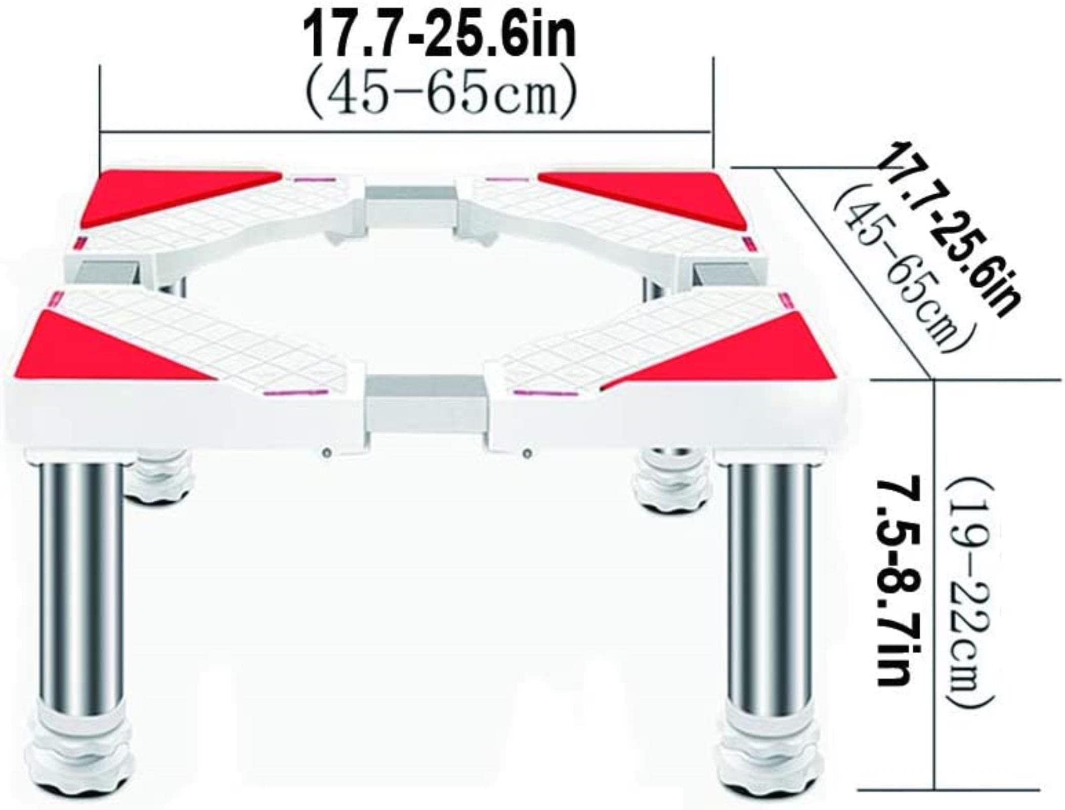 Stojak na pralkę podstawa podstawa pralki wytrzymała podstawa podstawka pod pralkę antypoślizgowy stojak na lodówkę L/W: 45-65 cm składany uchwyt stojak podniesione urządzenia platforma robocza uniwersalny stojak na lodówkę Ped