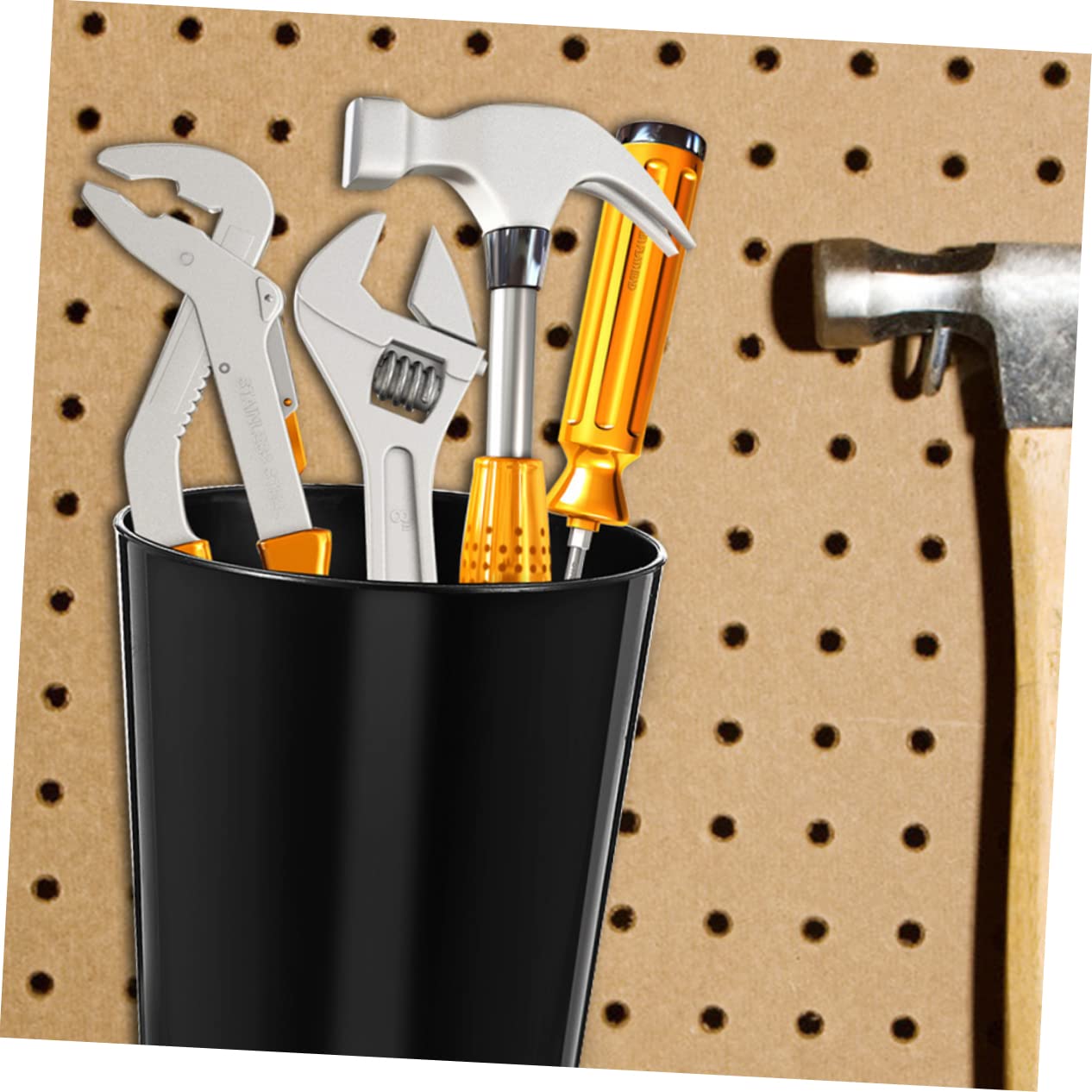 STOBAZA Garage Organization System Kit of Heavy Duty Pegboard Hooks and Cup Holders for Tools for Home Workshop Craft Room and Garage Storage