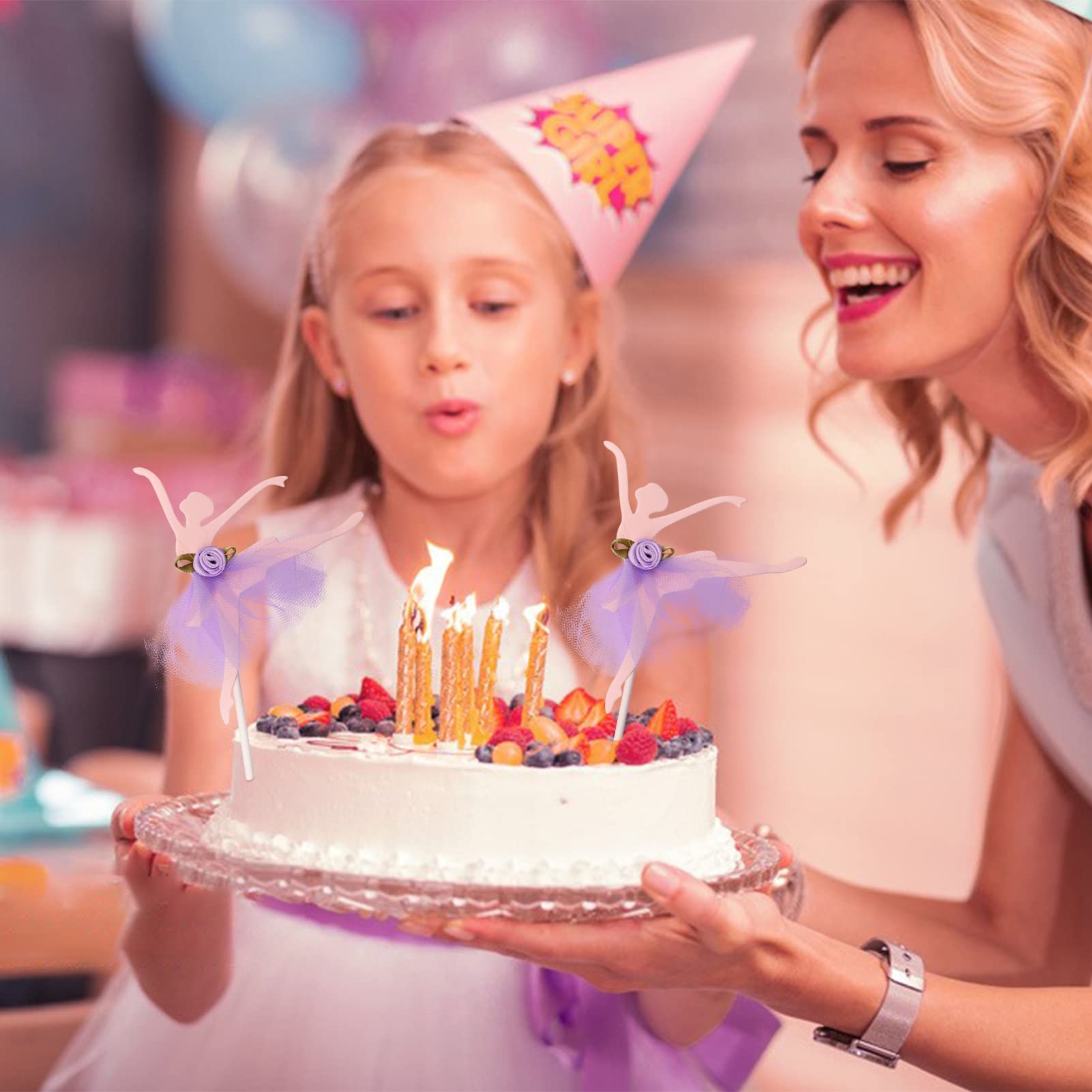 10 Ballerina Cupcake-Topper – Tortendeko Für Mädchengeburtstag, Rosa & Lila, 15,5 Cm Hoch