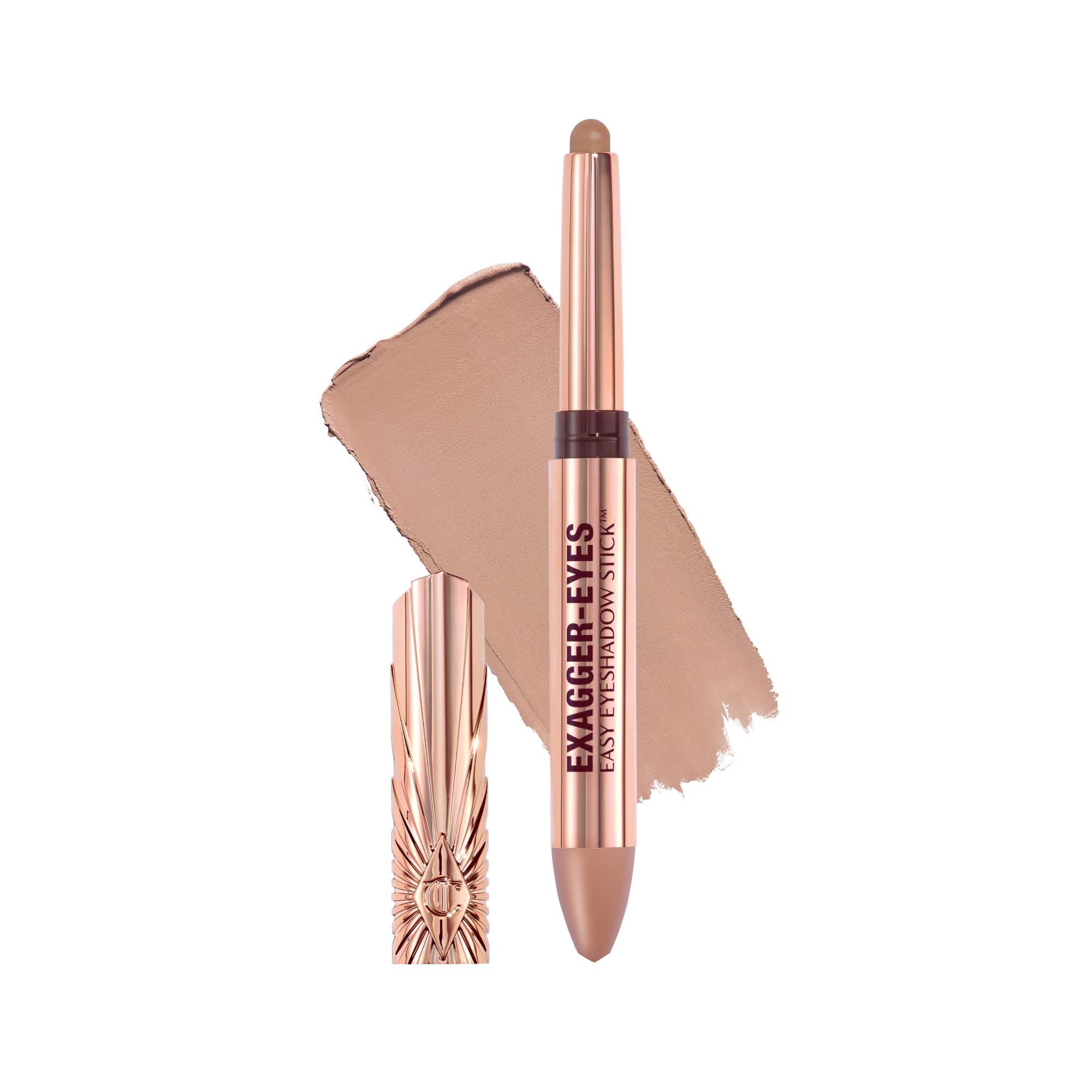Charlotte Tilbury Exagger-Eyes Easy Eyeshadow Stick, Long-Lasting, Blendable Cream, Waterproof and Crease-proof, Shimmer and Matte Finishes Cashmere Sculpt - neutral taupe nude