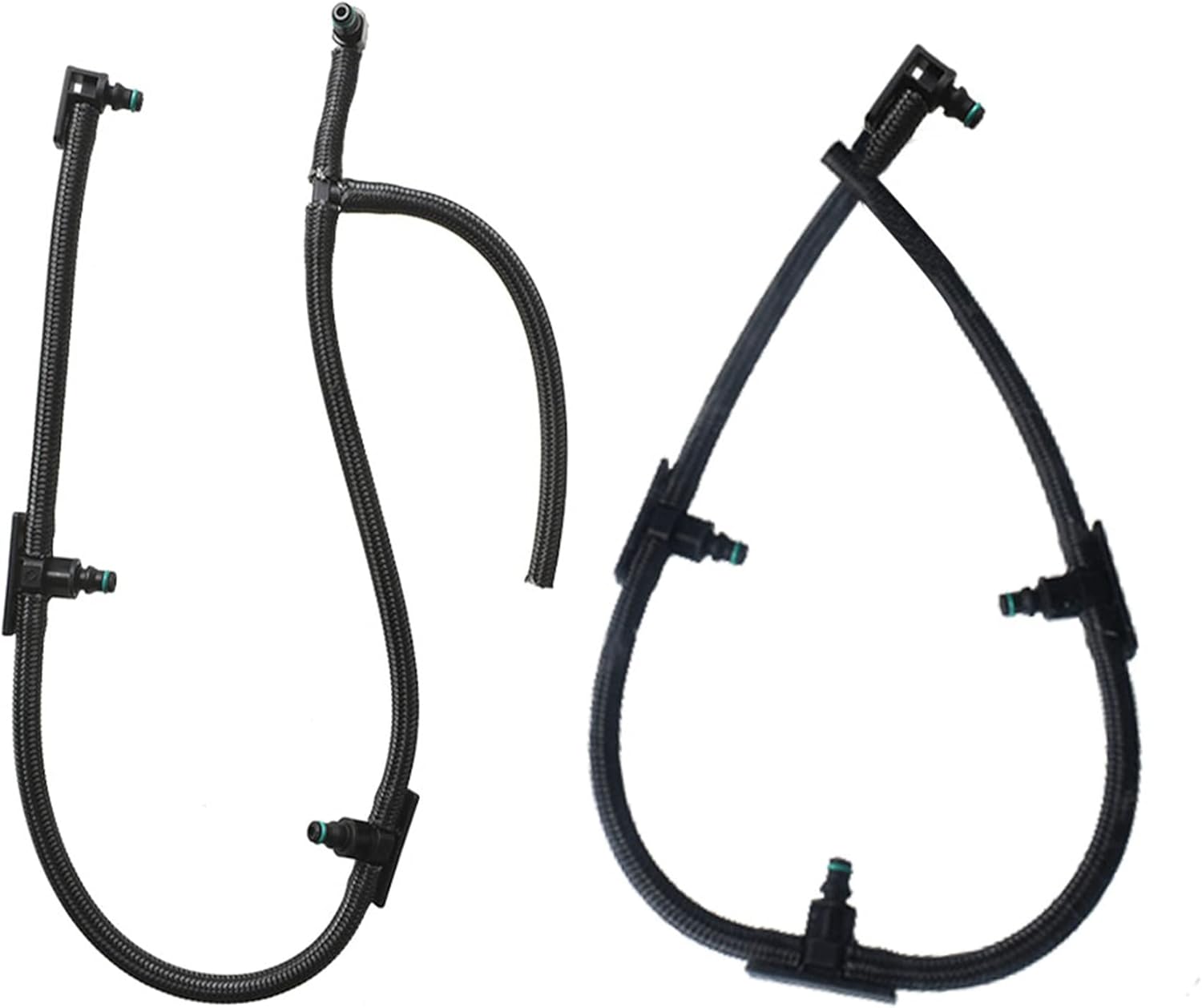 Diesel Fuel Line Kit - Rubber Black Fuel Injector Return Lines (2 Pack) for 2004-2010 6.6L LLY Duramax Diesel Pickup Truck Engines - 97328733