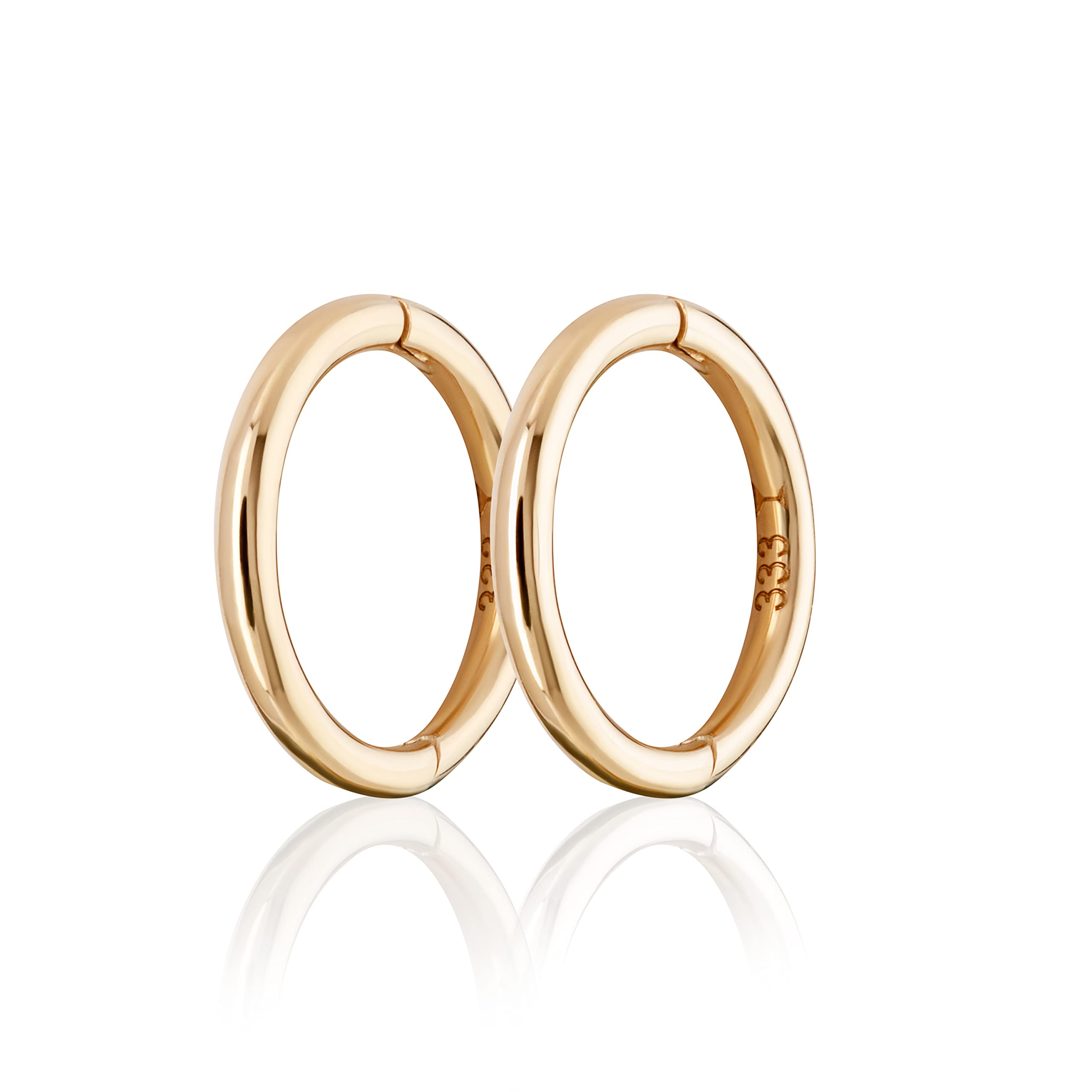 NKlaus Klappcreolen mini, 333er Gelbgold, 9 oder 12mm, 1mm dick, 2 Stück
