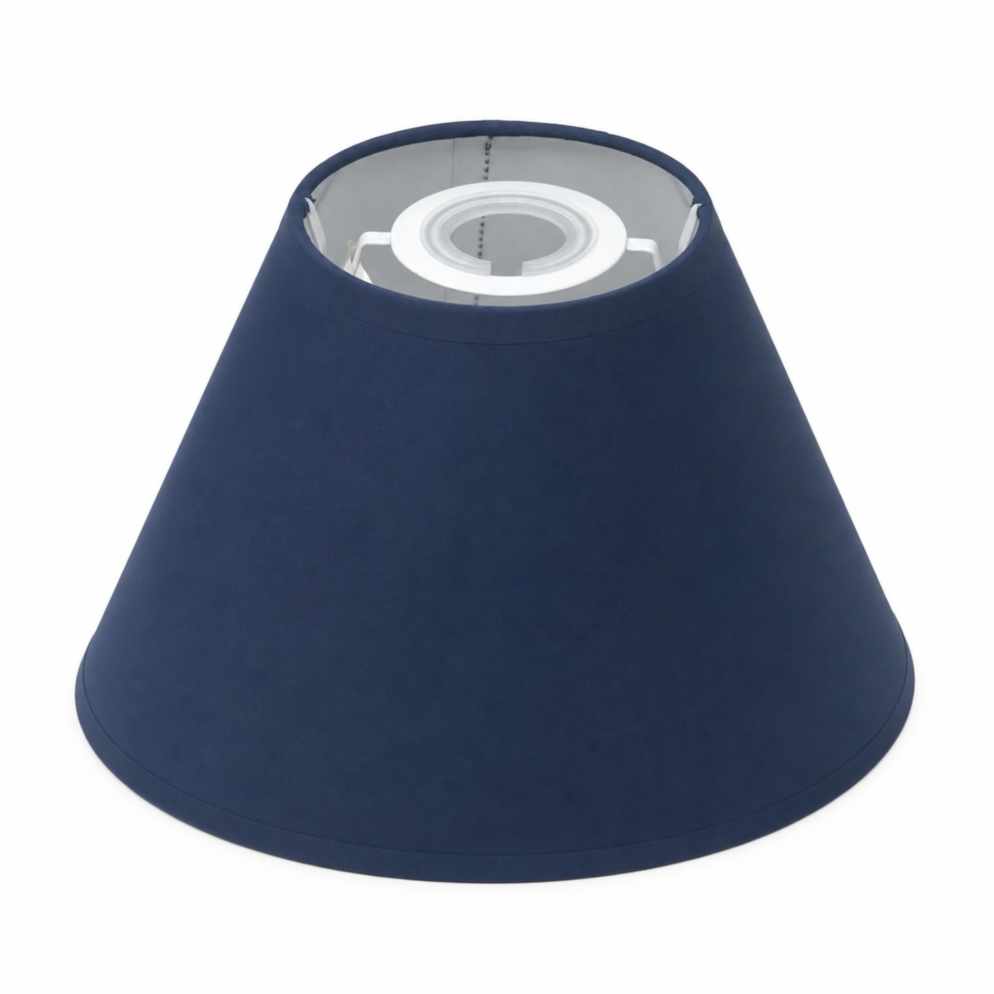 9 Inch Coolie Lamp Shade Navy – Lampshade for Table Lamp or Pendant Ceiling Light, Reversible Gimbal, 23cm Bottom Diameter, Traditional Tapered Design