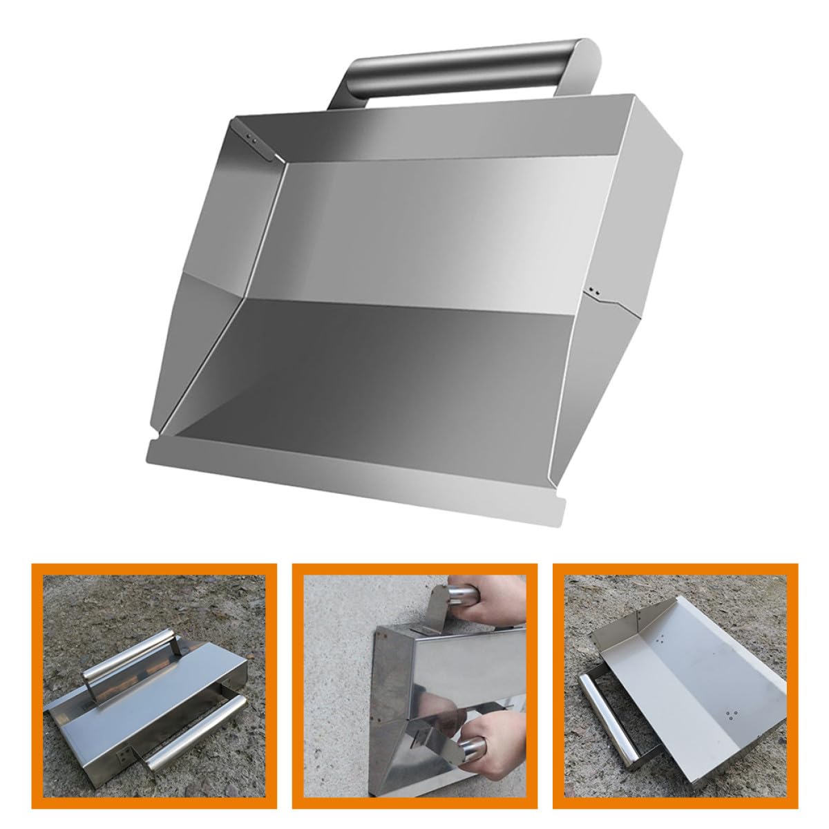 Cazzuola per Intonaco in Acciaio Inox Argento Multifunzione | Finitura Pareti e Bordatura Calcestruzzo, Antiruggine, Uso Manuale, Formato Singolo
