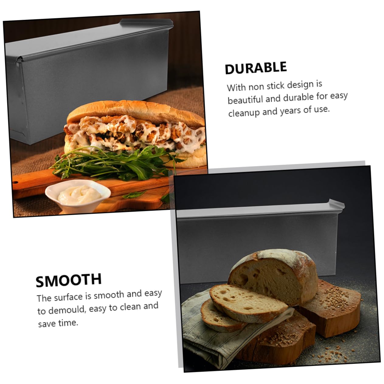 Zerodeko Non-stick Toastbackform Mit Deckel Antihaftbeschichtete Kastenform Für Diy Kuchen Brot Toast Backen Küchenzubehör Leichte Reinigung Langlebig