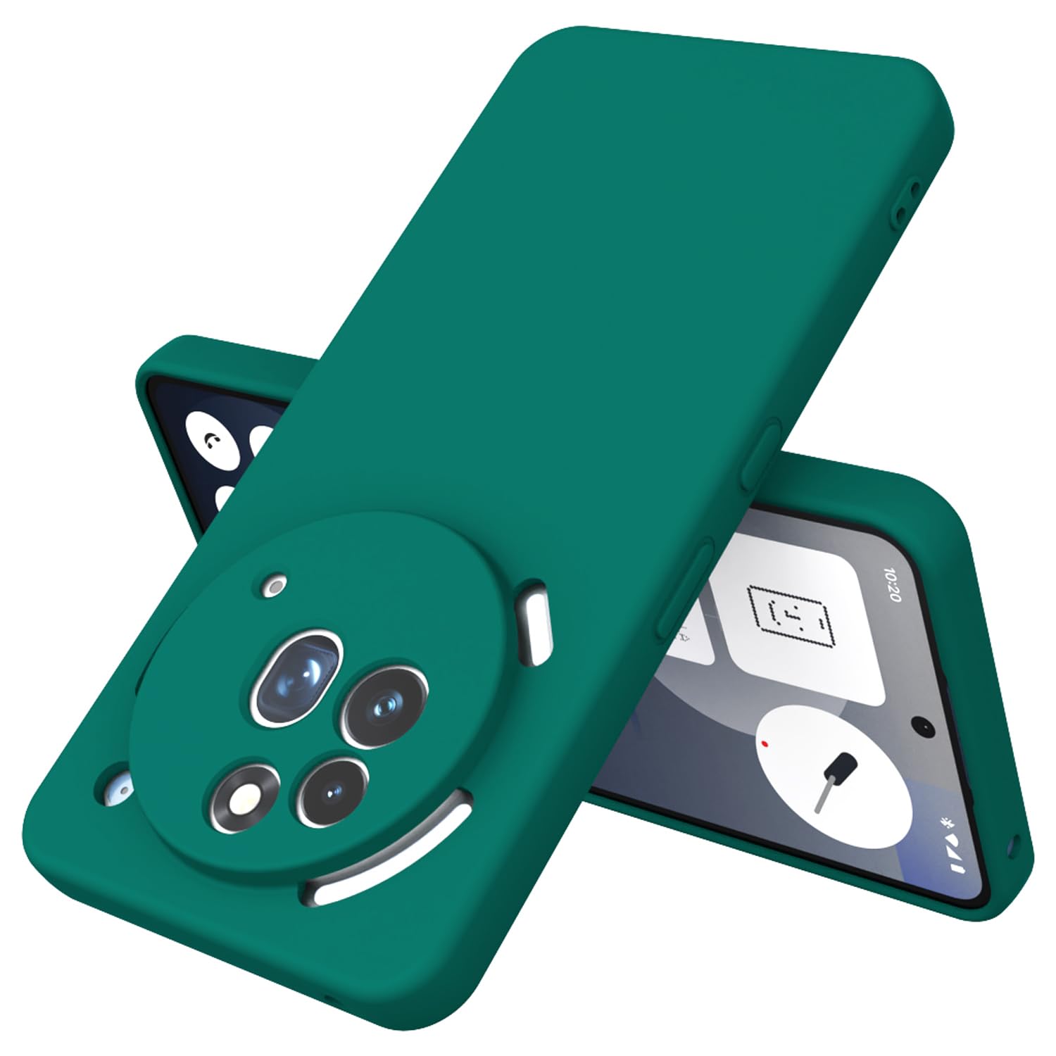 Kapa Matte Protective Lens Flexible Back Cover for Nothing Phone 3A Pro | Slim Silicone with Soft Lining Shockproof Full Body Bumper Case (Green)