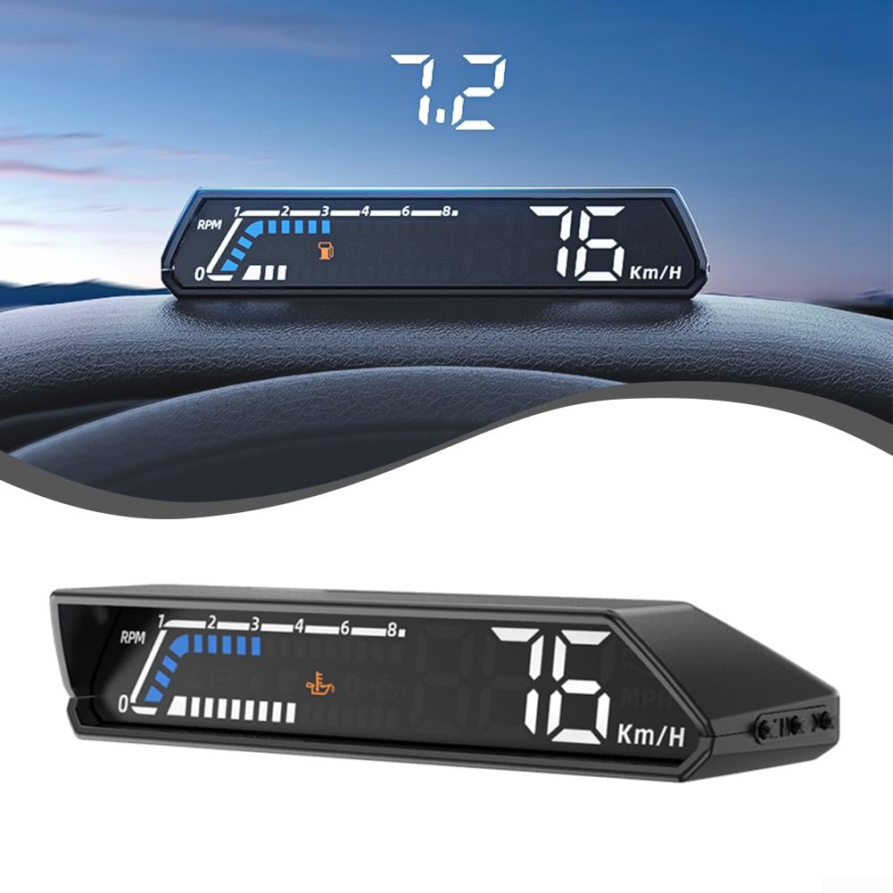Comparison of direct display on HUD and projected display on windshield