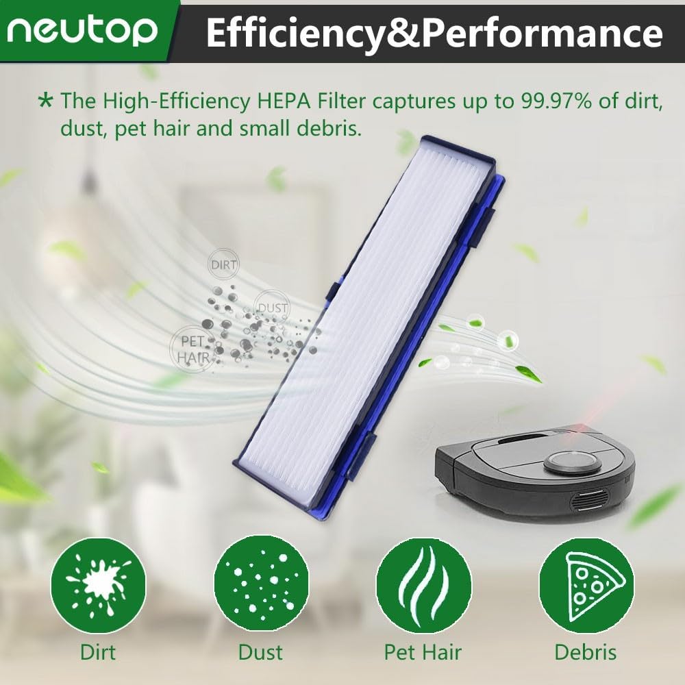 Blue H12 HEPA Filters for Neato D10 D9 D8 D7 D6 D5 D4 D3, 5-Pack image 3