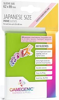 Gamegenic Prime Japanese Size Card Sleeves | 60 Pack of 62 mm by 89 mm Card Sleeves | Premium Quality Card Game Holder | Use with TCG and LCG Games | Lime Color | Made by Gamegenic
