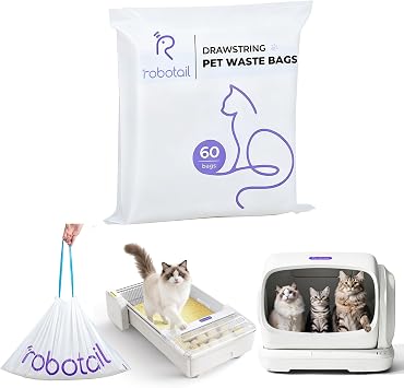 Automatic Litter Box Accessories Liners for Robotail/UBPet/Meowant/Kubvici/Self Cleaning Cat Litter Box Accessories 60 PCS
