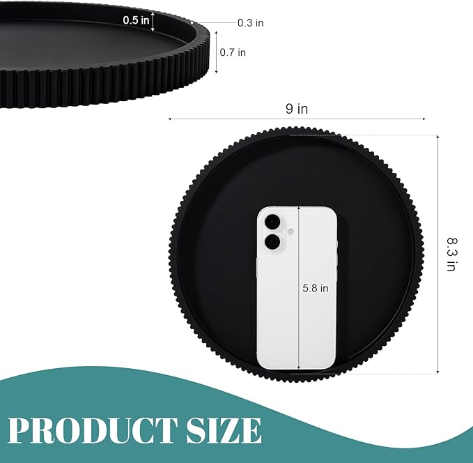 Bandeja de Baño de Silicona Redonda Organizador de Encimera Decoración miniatura 3
