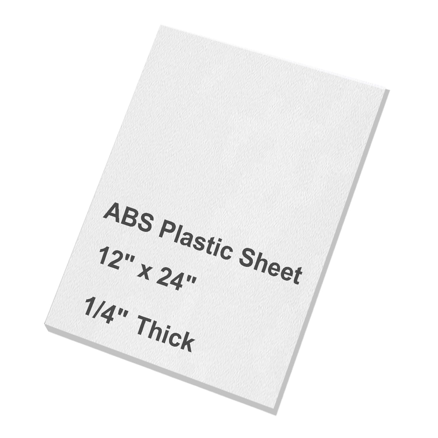 1/4" Thick, ABS Plastic Sheet - 12" X 24" Thin Rigid Plastic Sheet,White – DIY Projects,Plastic Repair,Ideal for Signage, Displays, and Digital/Screen Printing (Matte & Textured) 1-Pack