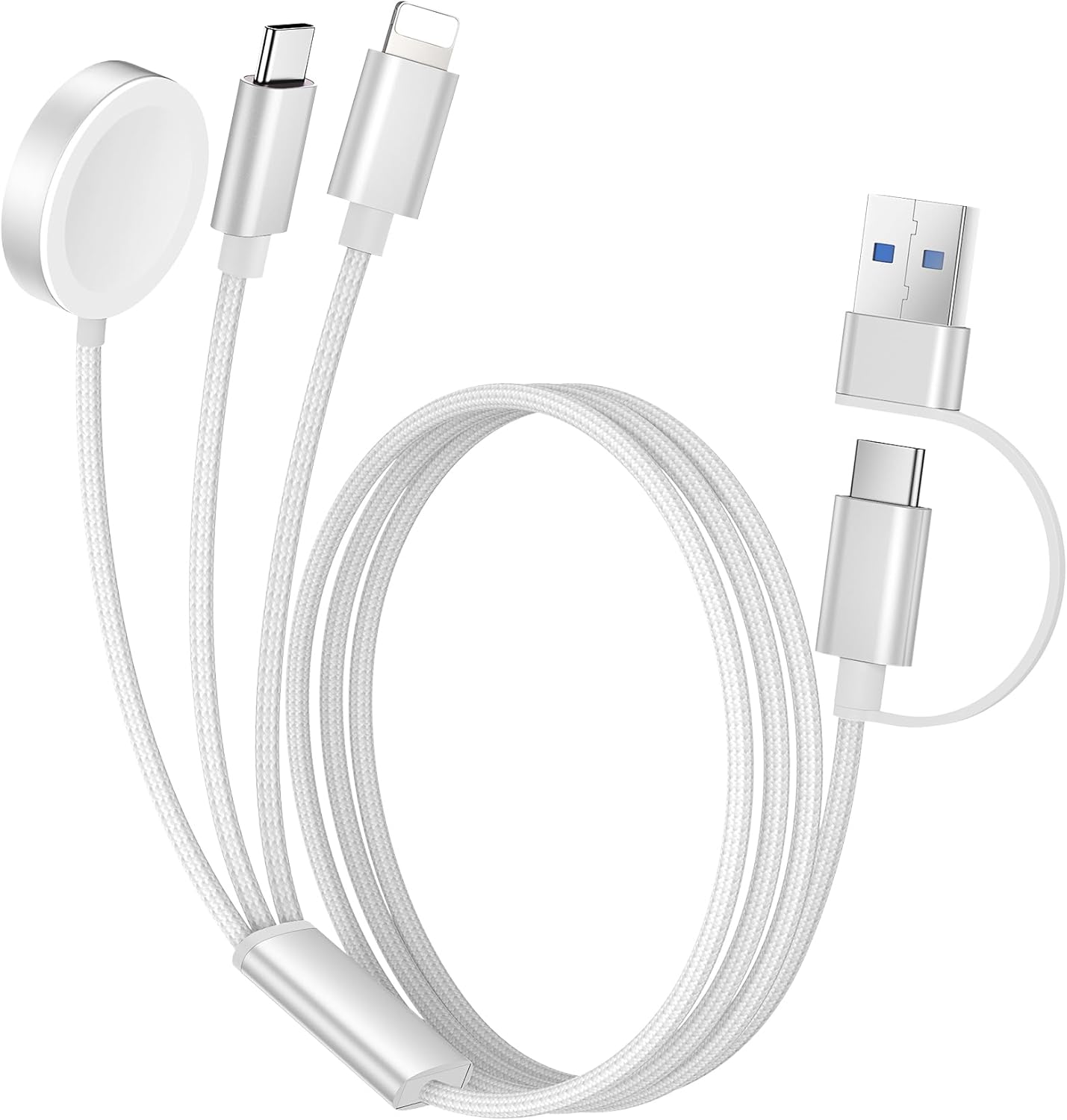 Temdan for Apple Watch Charger,3 in 2 USB C Cable (4 FT A-White) Thumbnail