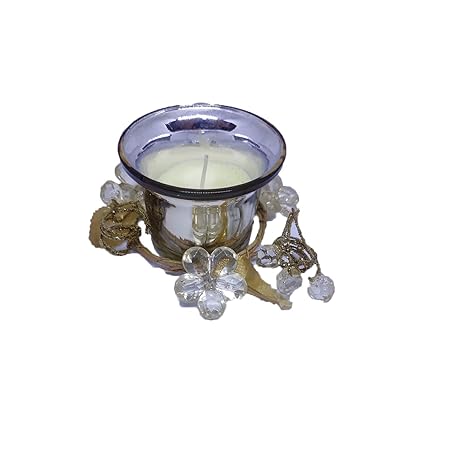 EccellenteScented Glass Wax Jar Candles for Home Decoration | Diwali Gift |Pack of 1 | Fragrance|Silver