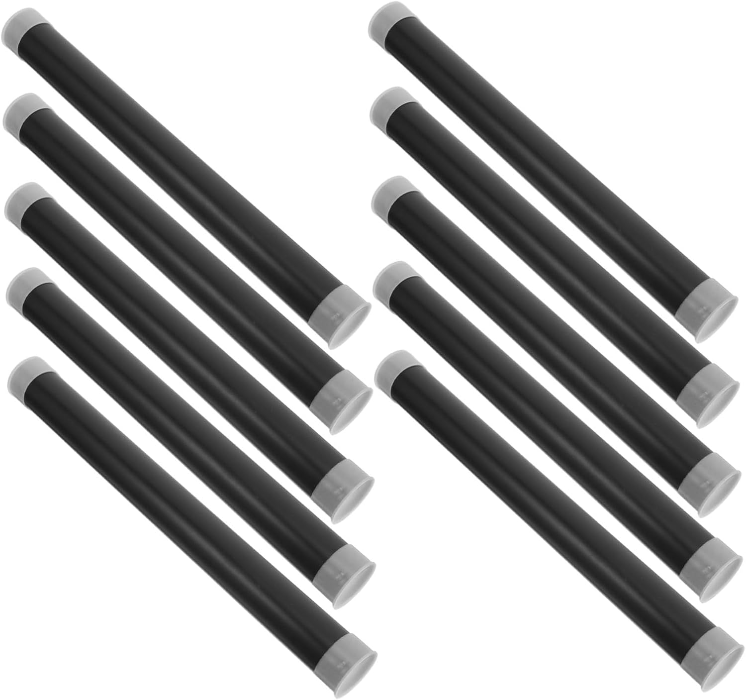 Xmas Plastic Poster Storage Tube 10pcs Black Cylindrical Mailing Case