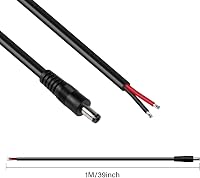 GINTOOYUN DC Tápkábel 5.5x2.1mm - 3 Láb Hosszú Csupasz Végű Adapter Kábel CCTV Biztonsági Kamerákhoz, LED Szalagokhoz, DVR Rendszerekhez (2  2