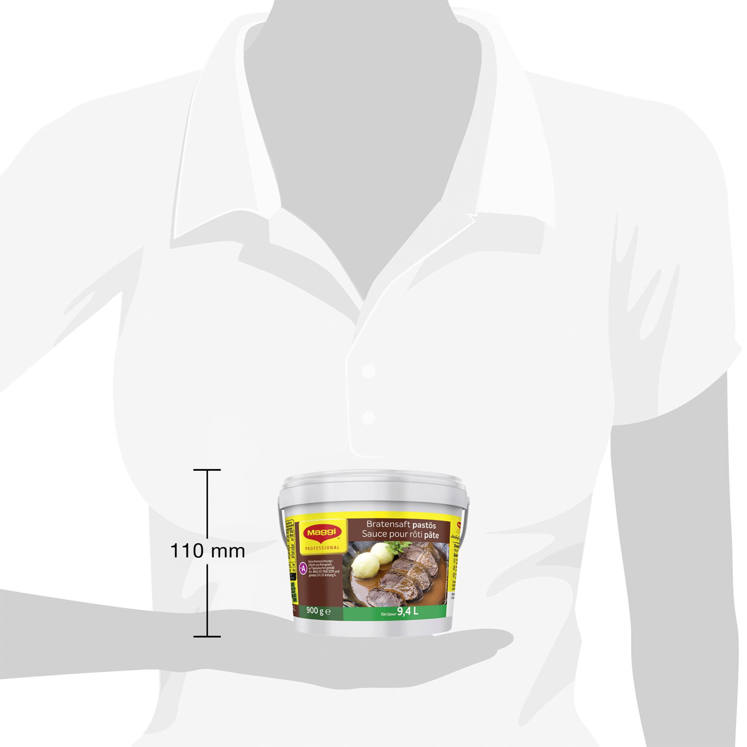 MAGGI Professional Bratensaft pastös, keine kennzeichnungspflichtige Allergene, Ergiebigkeit 9,4 L, 1er Pack (1 x 900g GastroBox)