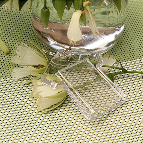 King&Pig 50Pcs Key Chains Key Rings With Transparent Clear Picture Photo Frames Can Open Keychains(T-Shirt Shaped) #TOP3