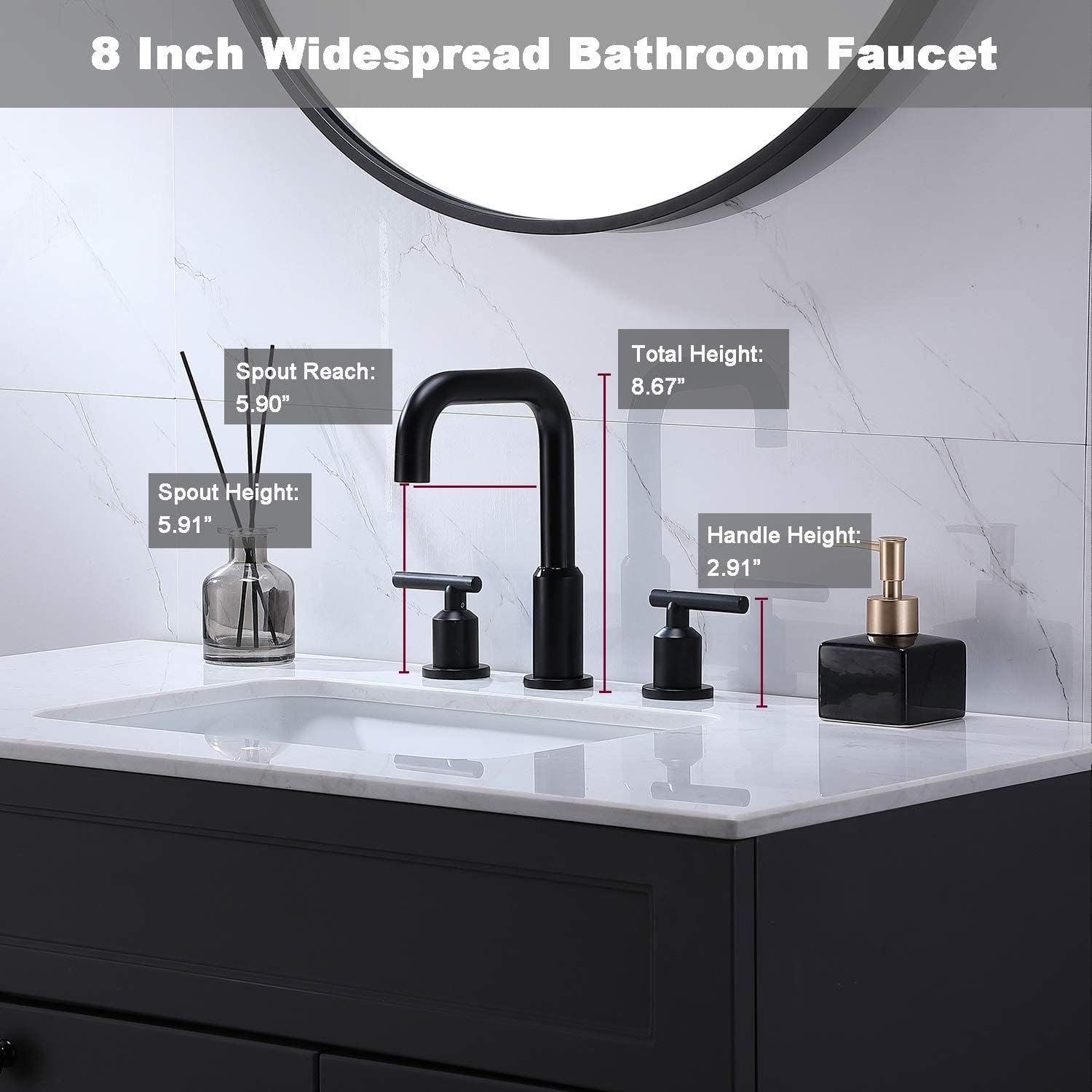 40% оƒƒ Dіѕсоunt SHACO Matte Black Bathroom Faucet 3 Hole,8 Inch Widespread Black Bathroom Sink Faucet,2 Handle Stainless Steel Bathroom Lavatory Vanity Faucet Set with cUPC Supply Lines 🛒 Crаzу Dеаlѕ SHACO Matte Black Bathroom Faucet 3 Hole,8 Inch Widespread Black Bathroom Sink Faucet,2 Handle Stainless Steel Bathroom Lavatory Vanity Faucet Set with cUPC Supply Lines