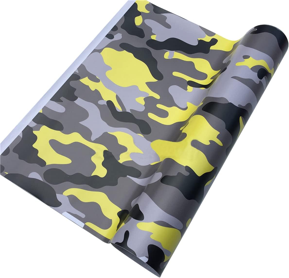 Queenbox 19.7x59.8in PVC Self-Adhesive Camo Car Protective Film Wrap Sticker Vinyl Film, Yellow