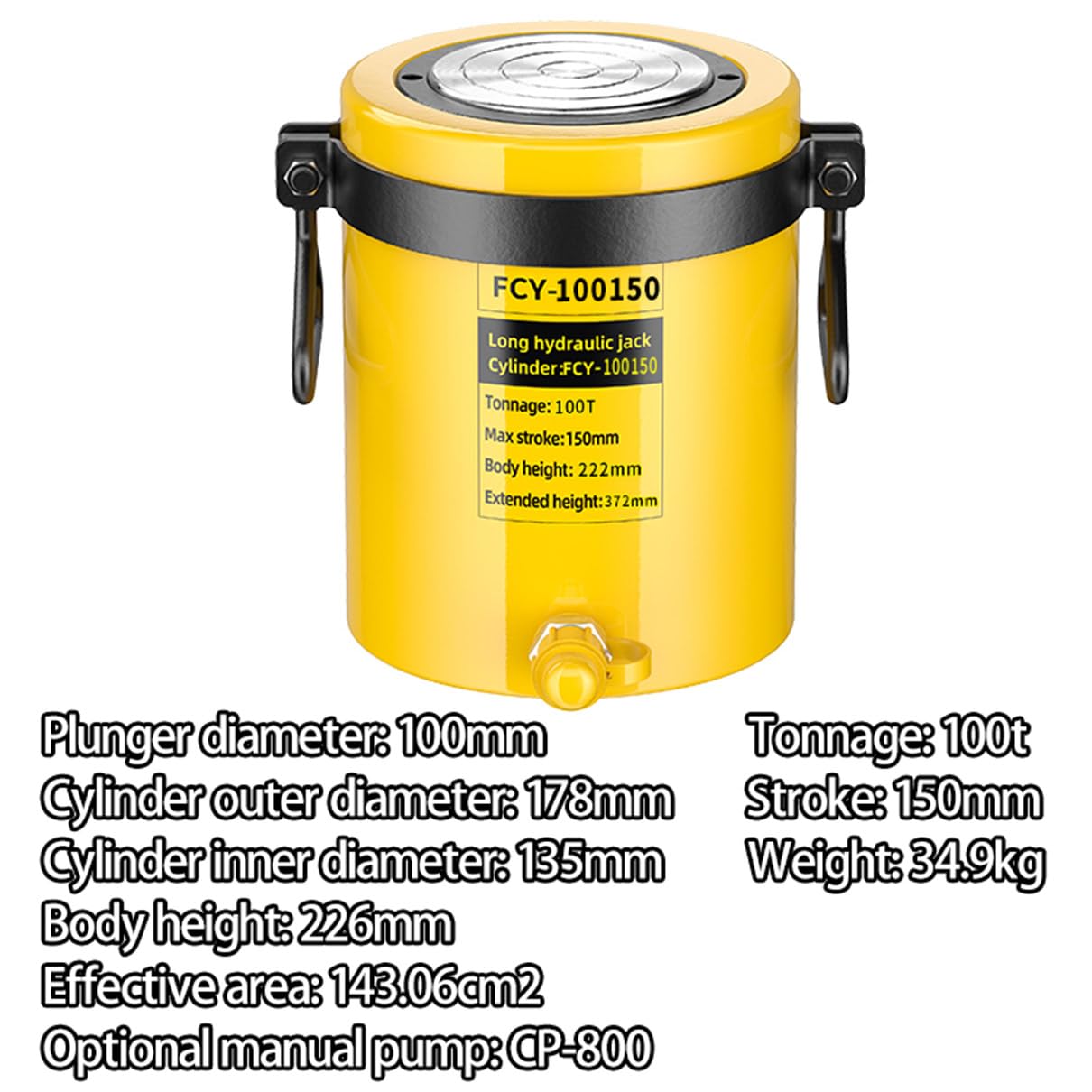 Cric hydraulique Solide avec rétraction Automatique, vérin hydraulique à Simple Effet, vérin de Levage à Plusieurs Effets, adapté aux équipements Lourds ()