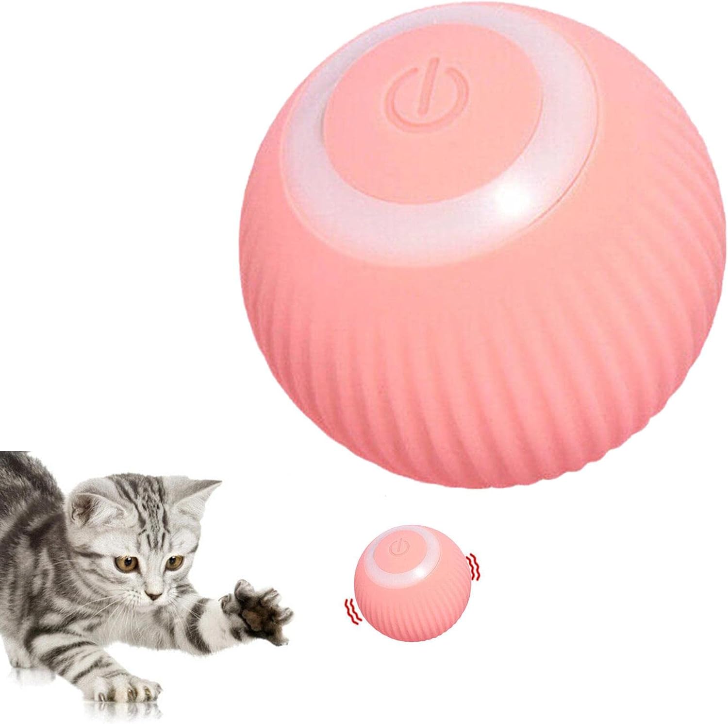 Bola De Gato,Jpelota Interactiva Para Gatos,Carga USB Juguetes Para Gatos Pelotas,Giratoria Automática De 360°, Detección De Obstáculos, El Mejor Regalo De Entretenimiento Para Tu Gatito Y Cachorro