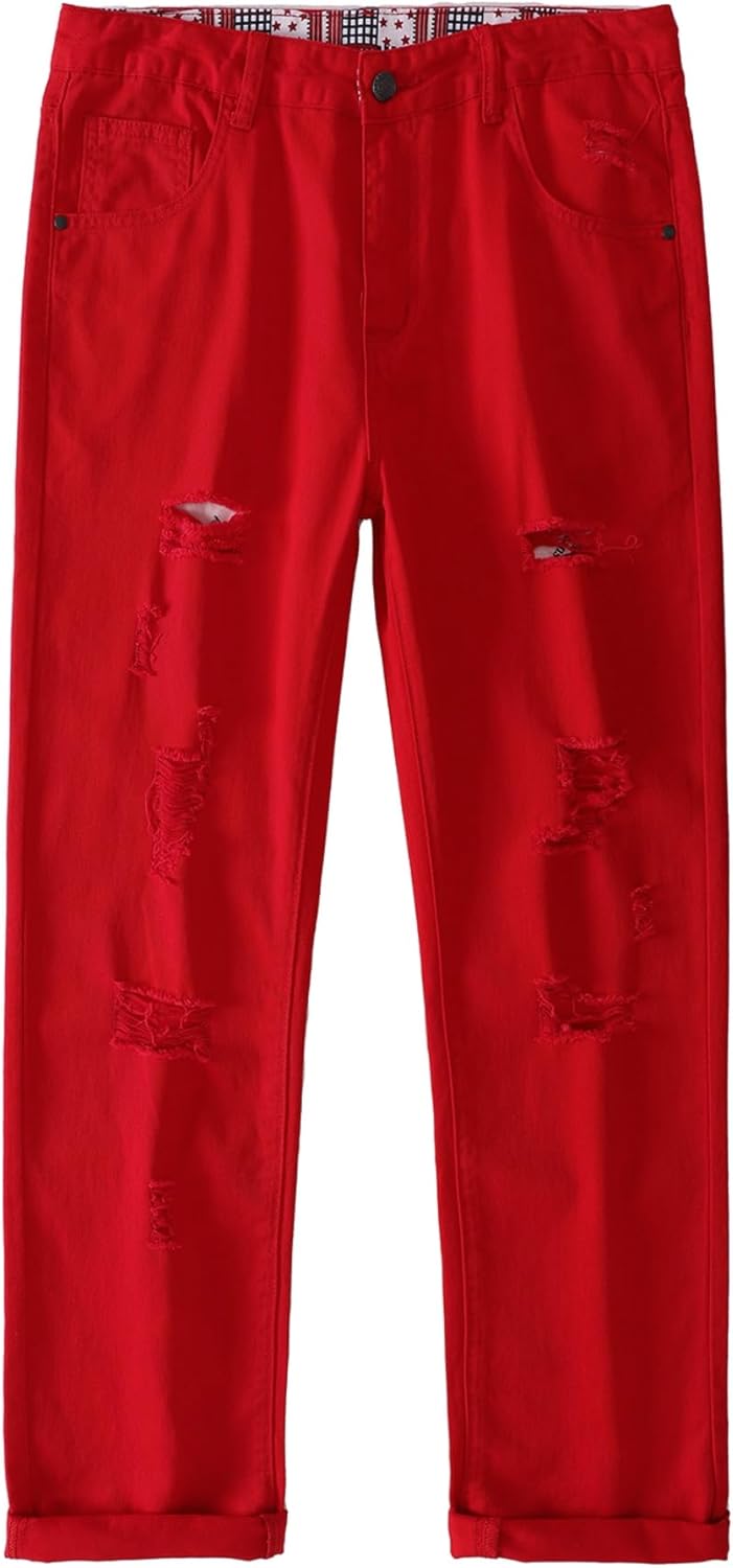 Men's Non-Stretch Regular Fit Straight-Leg Denim Pants Jeans - Image 5