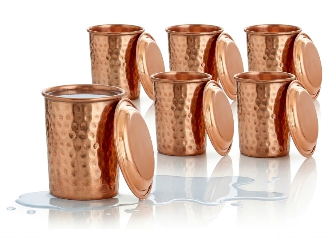 Carafe en cuivre pur BRACOP et ses tasses artisanales pour l'art de la table