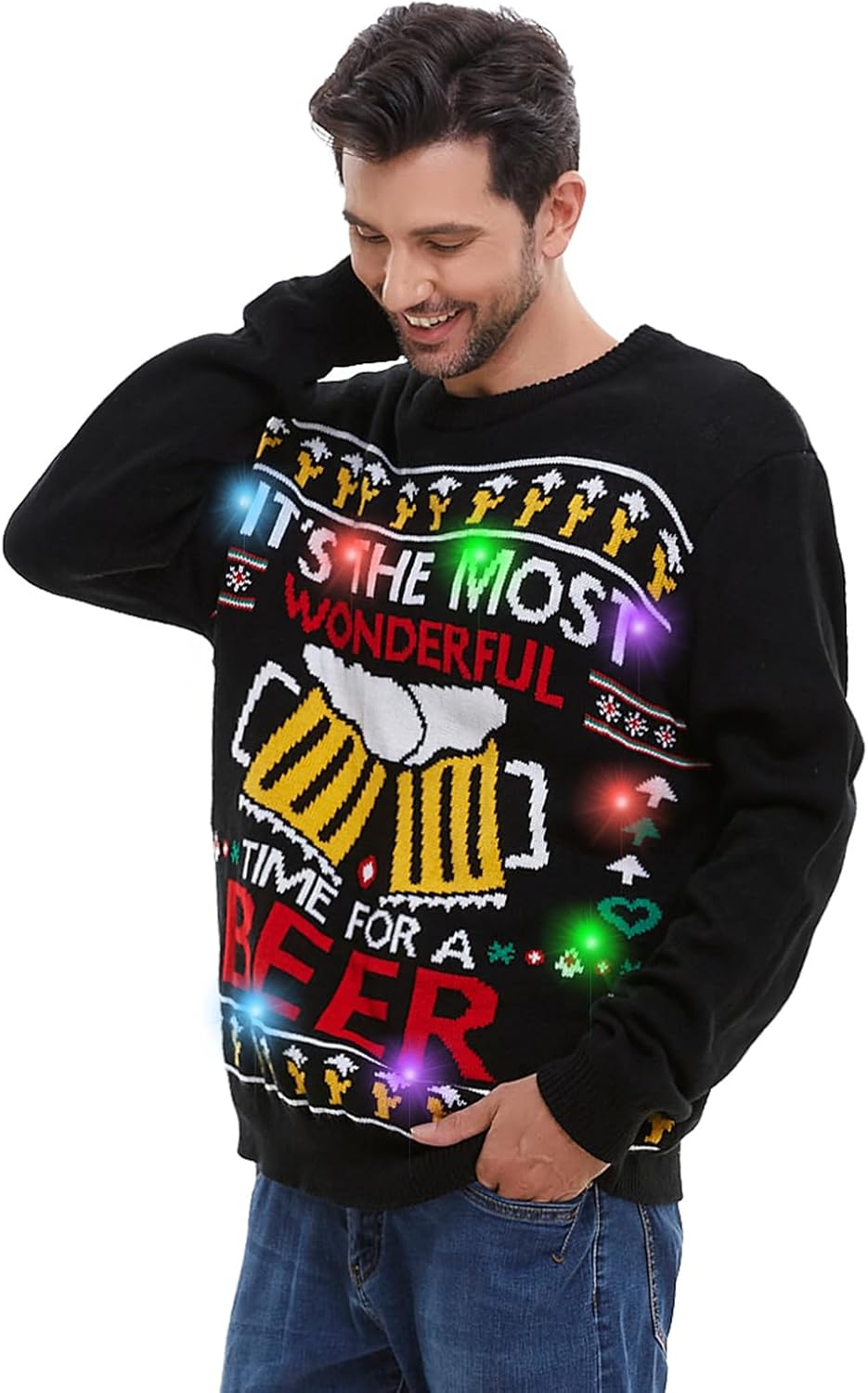 HSCTEK Light Up Men Christmas Sweater - Image 2