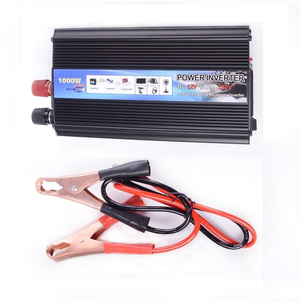 Inverter Auto,Inverter Onda Pura Car Power Inverter 1000W 2000W Watt DC 12V a 220V AC della batteria del veicolo Converter Power Supply On-Board Charger Interruttore(1000W)