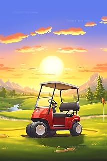 yvkew 5D Golf Diamond Painting Kits Golf Cart On Green for Adults Kids, DIY Full Drill Crystal Arts and Crafts, for Home Wall Decor Gifts, 8x12 inch