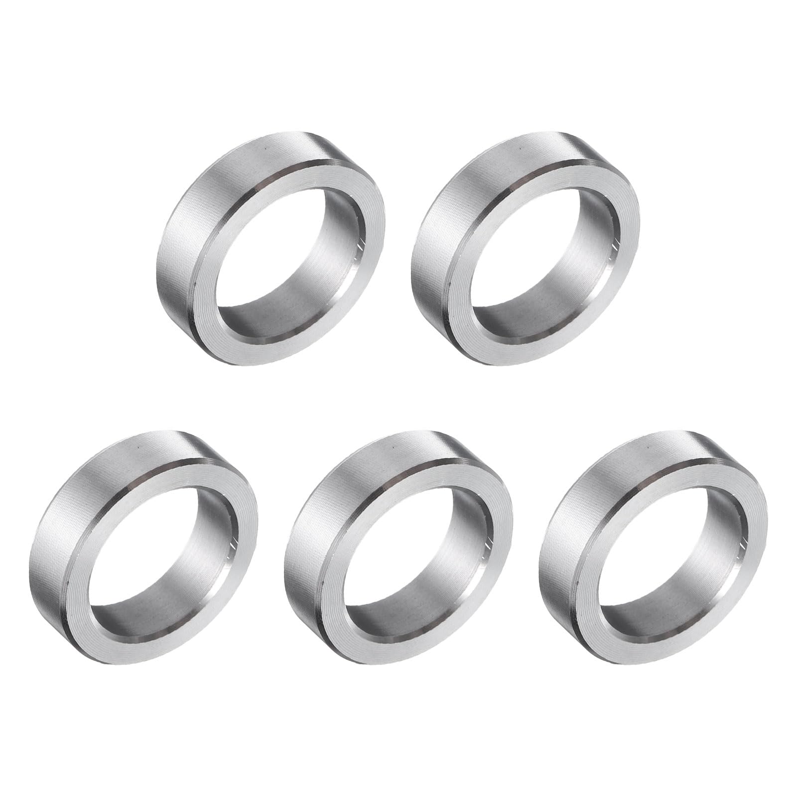 uxcell 5 Pcs Stainless Steel Spacer 5/8" Bore x 7/8" OD x 1/4" Length Screw Bushing Plain Finish Round Metal Spacer for 5/8" Screws Bolts and Rods