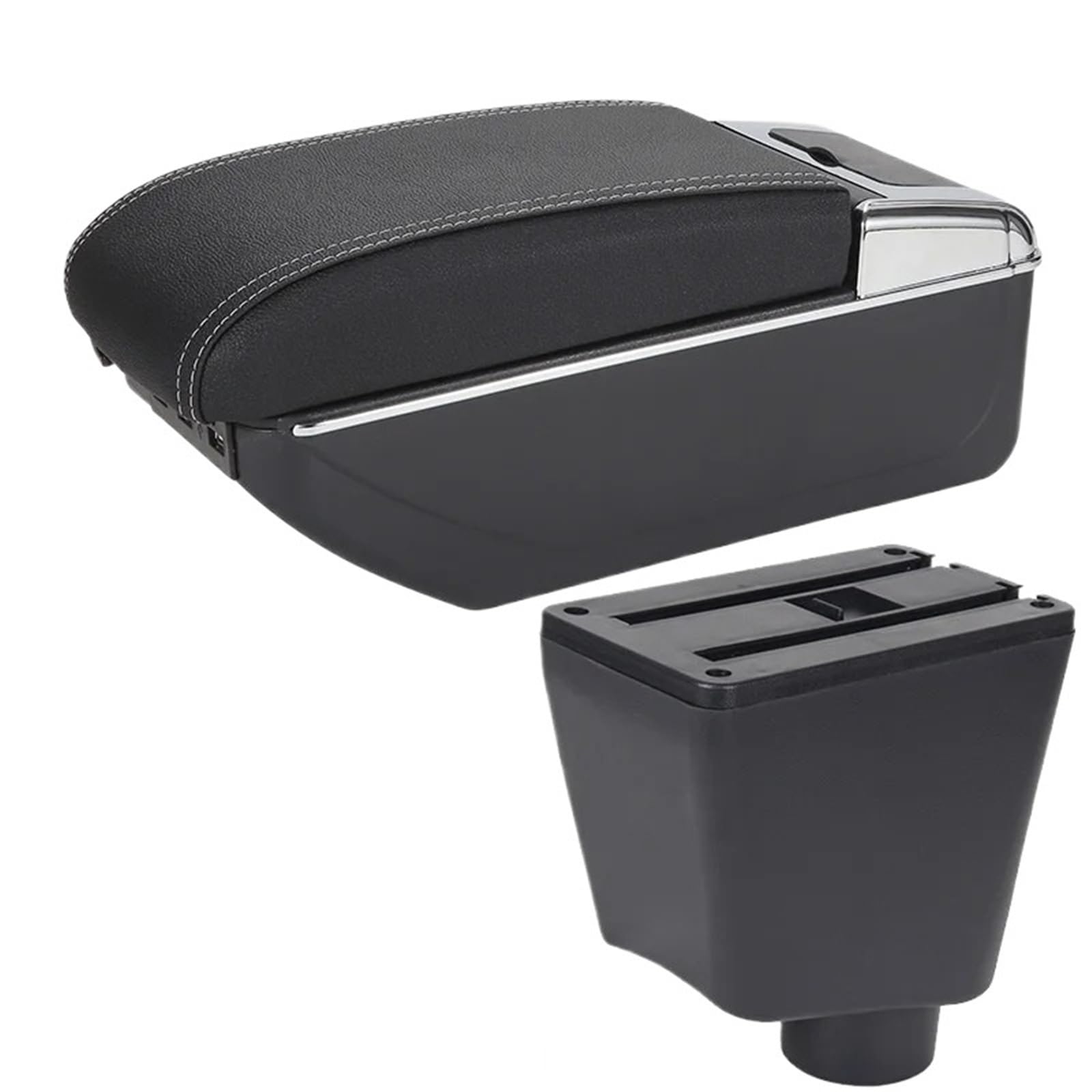 AWGNTQQ Car Armrests For Captur For Clio 4 For Clio 3 III IV Car Armrest Box Accessorie Storage Parts Dedicated Interior Retrofit(B3 Black white 7USB)
