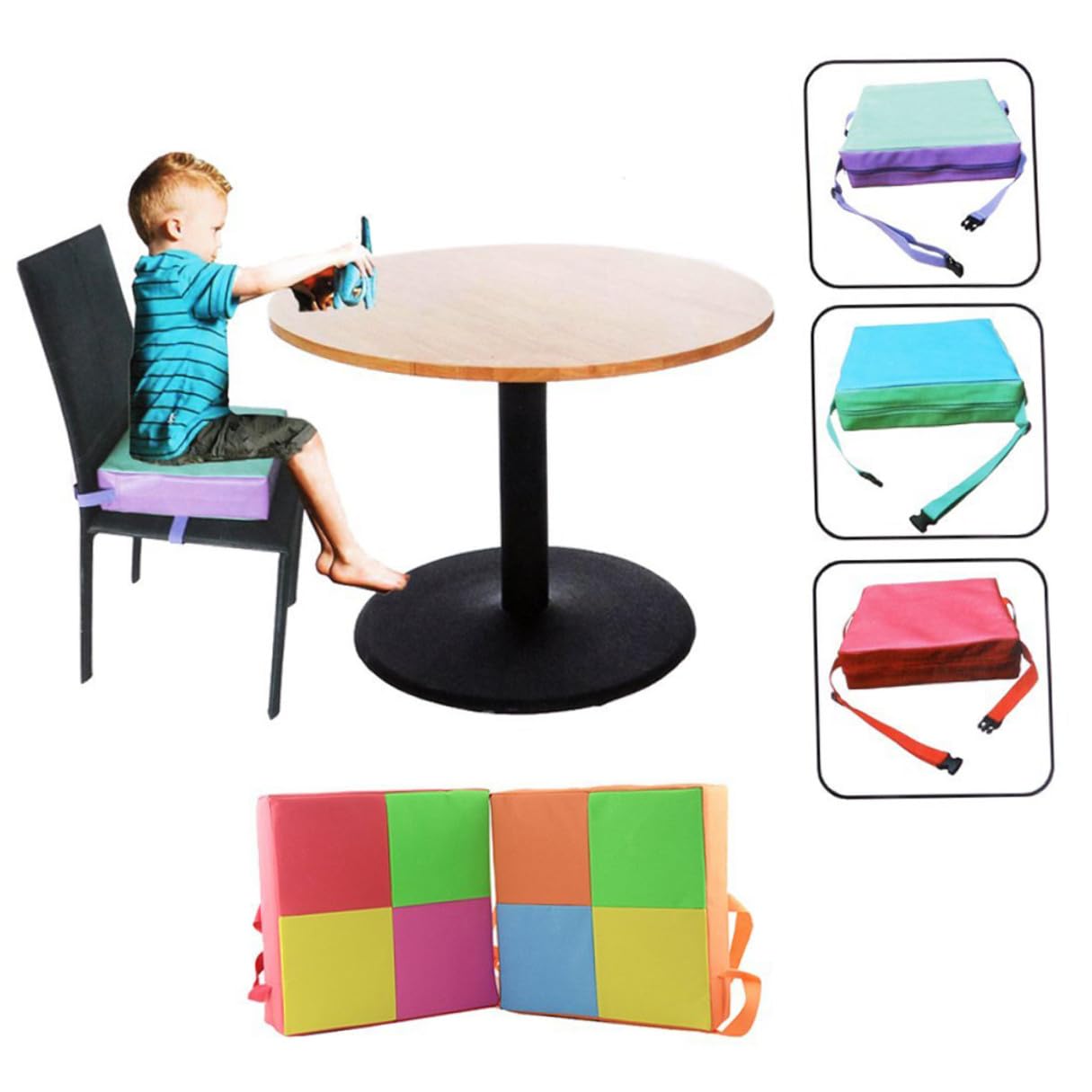 Cuscino Rialzo per Sedia da Pranzo Bambini, Ecopelle Rossa