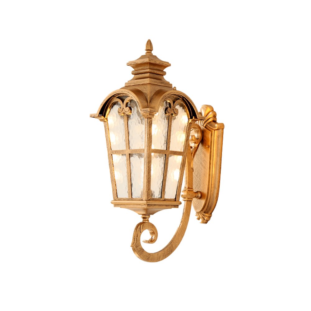 Lexluy European Retro Outdoor Wall Light Single Head Metal Rust Prevention with Waterproof Glass Lampshade Exterior Wall Lamp Vintage Garden Decoration Wall Sconces E27