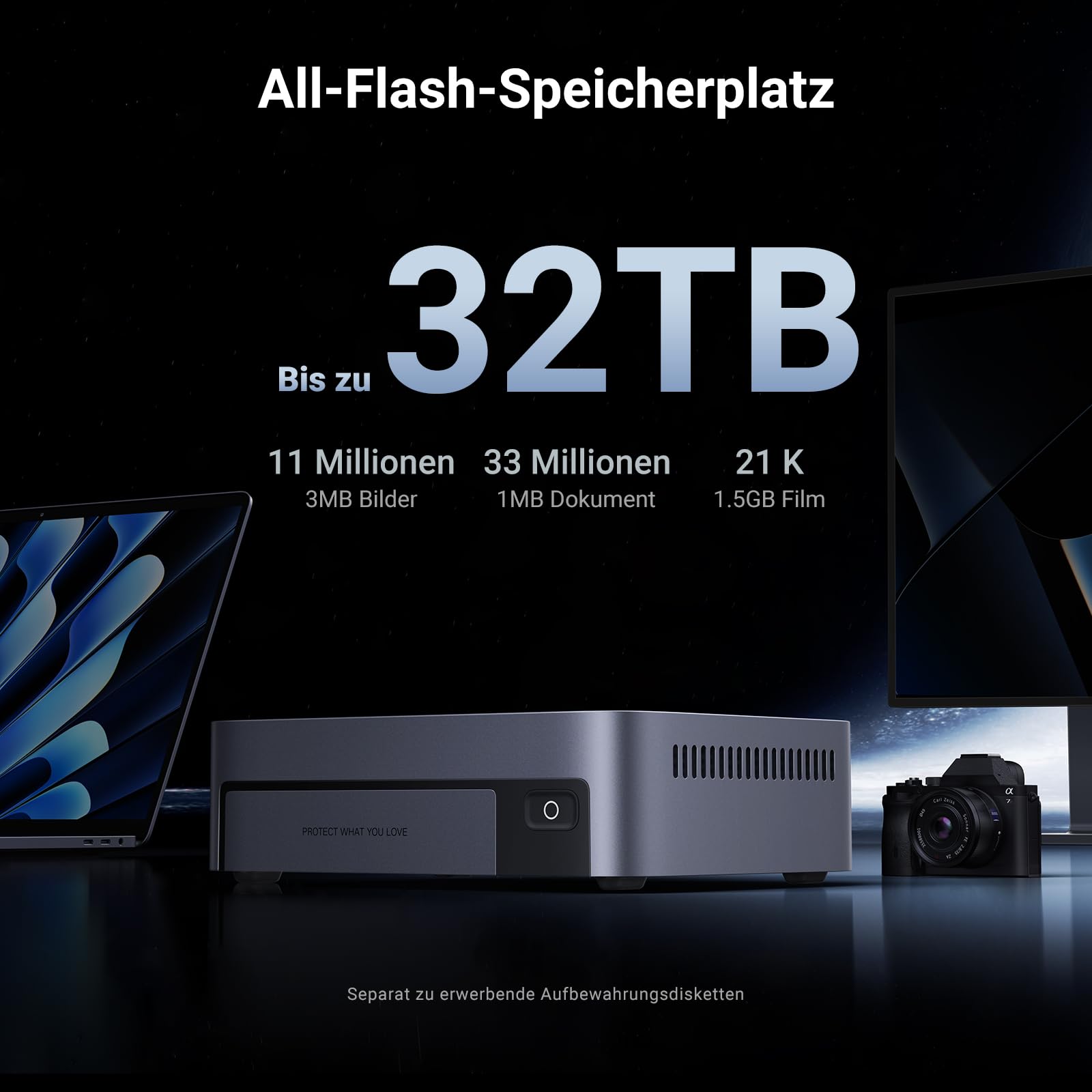 UGREEN NASync DXP480T Plus 4-Bay All-Flash NAS mit 5Gbps USB C LAN Adapter (Diskless)
