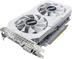 QTHREE Placa de vídeo Radeon RX 580, 8 GB, 256 bits, 2048SP, GDDR5, DP, HDMI, DVI, placa de vídeo para jogos de PC, PCI Express 3.0 x16 com ventilador duplo para escritório e jogos, DirectX 12
