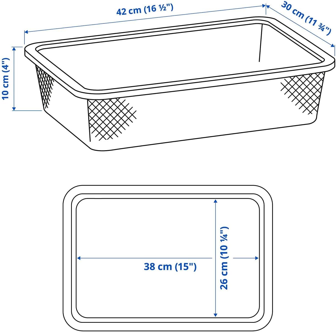 Set of 4 Mesh Storage Boxes, Metal Wire Storage Bins with Open Mesh Design for Toy and Teen Room Organization, Easy Pull-Out and Carry Storage Solution, 16.5 x 11.8 x 3.9 Inches (Dark gray)