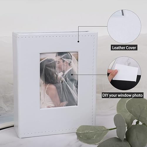 Miniatura 3 de RECUTMS Álbum de 100 bolsillos de 4 x 6 pulgadas, páginas blancas, álbum de fotos vertical, álbum de boda, familia, bebé, aniversario, graduación,