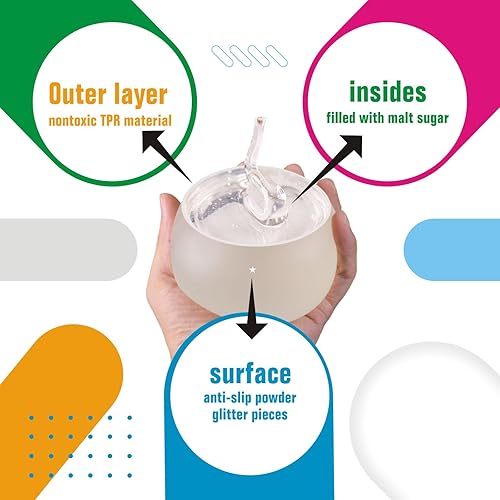 Miniatura 6 de Paquete de 2 bolas antiestrés de azúcar de malta de 3.54 pulgadas, bolas antiestrés de gel para niños y adultos, para aliviar la ansiedad, bolas