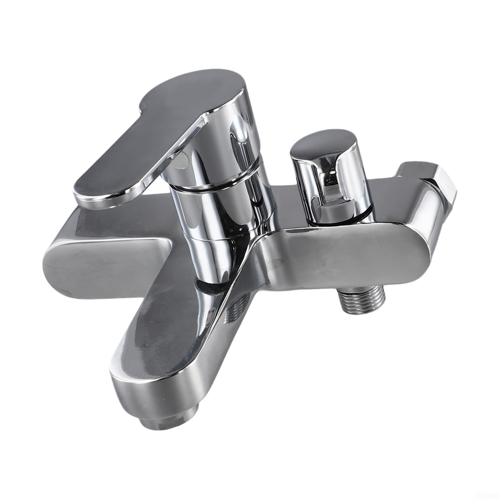 Robinet de douche triple laiton baignoire mitigeur chaud froid douchette argentée salle de bain
