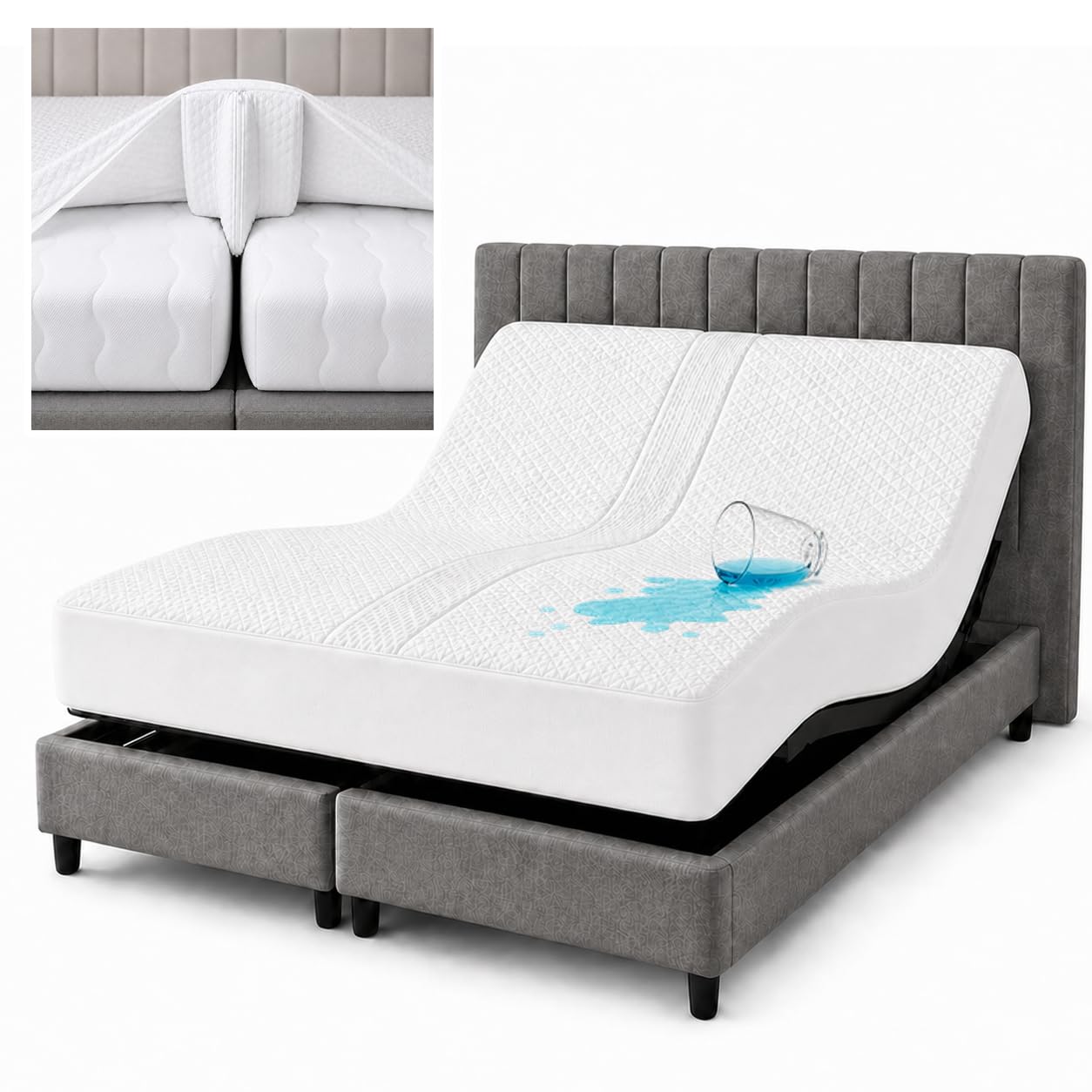 Photo 1 of EPHEDORA Mattress Protector Bed Bridge for Split King Adjustable Beds