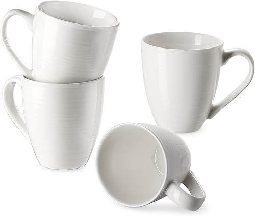 DOWAN Juego de 4 tazas de café grandes de 17 onzas, tazas de café de cerámica con mango grande, tazas de café de Navidad de Acción de Gracias,