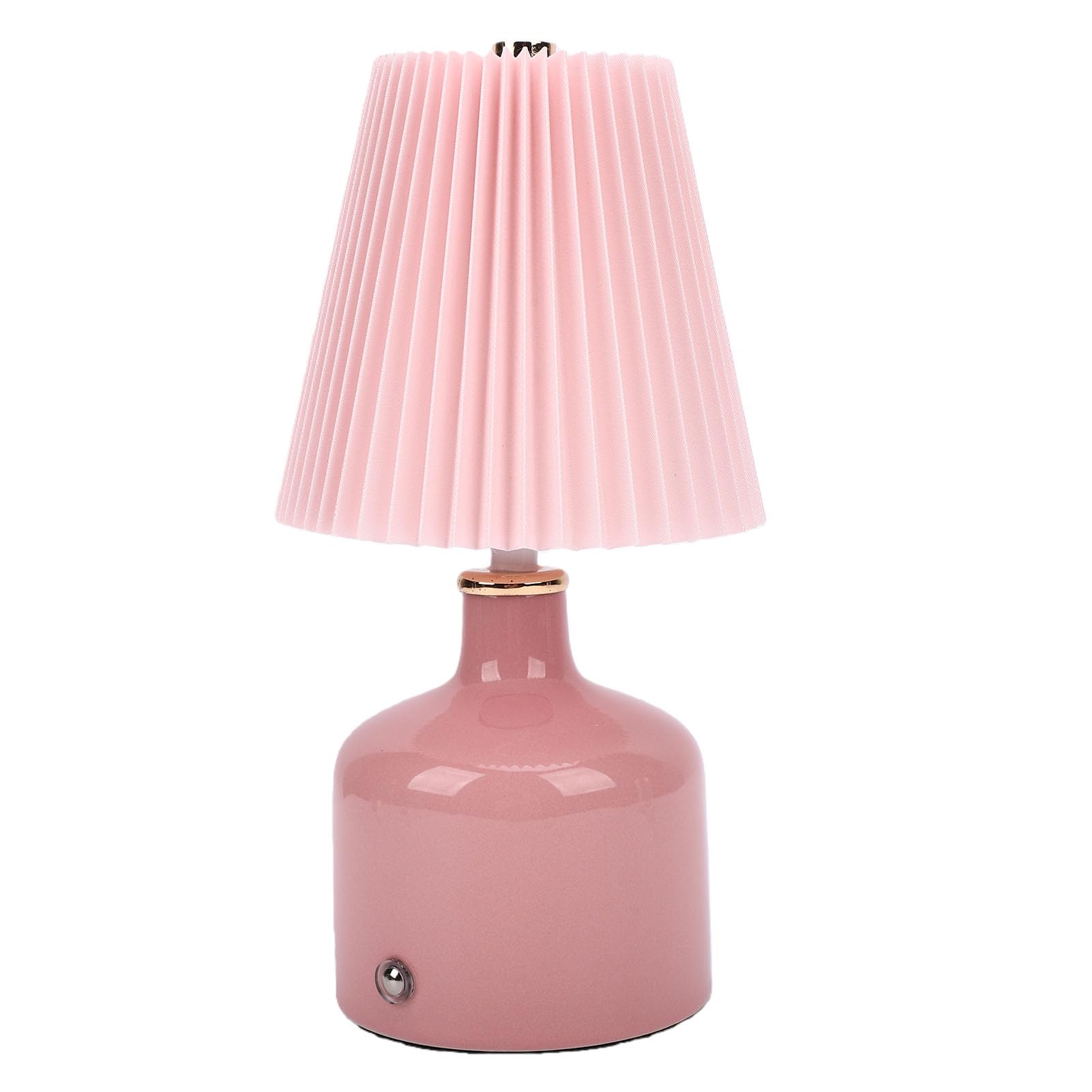 MENDUNER Dimmable Vintage Table Lamp | Rechargeable Cordless Night Light with 3 Color Settings for Living Room Bedroom (Pink)